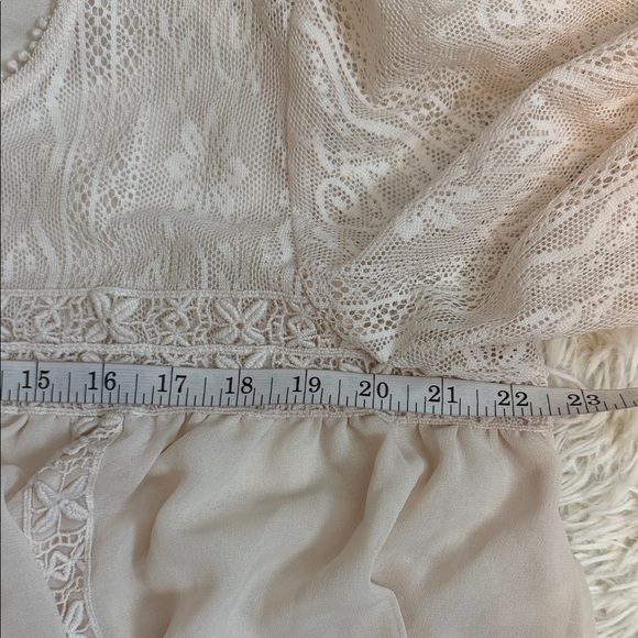 New Directions Size XL Cream Lace Crochet Yoke Peasant Blouse - Picture 8 of 9